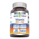 Úžasný vitamín D3 5000 IU s vitaminem K2 100 Mcg CLAS124; 120 Veggie Kapsle Dodatek CLAS124; Non- GMO CLAS124; Gluten Free CLAS124; Made in USA