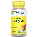 SOLARAY Organic Ginger 1080 mg - Organic Ginger Supplementations - Relieves Nevolnost a zvracení spojené s nemocemi, podporuje společné zdraví - Vegan, Non Drowsy, 60denní záruka, 50 Sluncí