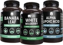 PURE ORIGINAL INGREDIENTS White Mulberry, Alpha Lipoic Acid, Banaba Capsule Bundle (365 Kapsle), Čisté a neředěné, Laboratorní ověřené
