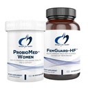 Design pro zdraví Hot Flash & Vaginální podpora Probiotické Bundle - FemGuard- HF (60 Kapsle) na pomoc zmenšit mírné Menopauza Hot Flashs + ProbioMed Ženy (30 Kapsle) Gut & Vaginální Probiotic