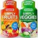 Jednoduše Příslib přírody - Baleno 42 Různé ovoce a zeleninu - Vyrobeno z celých potravin Superfoods - s Aloe Vera - 100% Soy zdarma -2 měsíc Supply - 180 Počet (balení po 2)