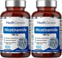 B-3 Nikotinamid 500 mg 100 kaps 2 balení - Nikotinový amid Niacin přírodní flush- zdarma vitaminová formule - podporuje zdraví kožních buněk