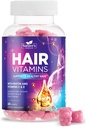 Vlasové vitamíny Gummies s 5000 mcg Biotin, Podpora růstu vlasů Gummy, Premium Vegetarian Non- GMO S vitamíny E & C pro silnější, krásné vlasy, kůže a nehty, Biotin Gummies dodatek - 60 Gummies