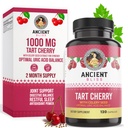 Starověké Bliss Tart Cherry Kapsle, Zánět & Společná podpora Dodatek pro muže a ženy, Tart Cherry dodatek k podpoře trávení, Spánek & Vitalita (120 Kapsle)