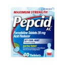Pepcid AC Maximální síla Heartburn Relief Tablety, OTC Medicine Prevents & Relieves Heartburn Vzhledem k kyselé požití a zápach žaludku, 20mg Famotidin Acid Reducer, ICY Cool Mint, 40 ct
