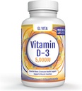 90 Rostlinné kapsle Vitamin D. D3 5000IU (125 MCG) Vysoce potentní imunitní podpůrný doplněk stravy. Zdravá svalová obnova Pokročilá. Vzorec Non- GMO