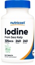 Nutricost jód (přírodní jód z mořské Kelpy) 325mcg, 240 tablet - Non- GMO, gluten zdarma