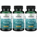 Swanson L- Citrulline Malate - Amino Acid Supplement Promoting Energy Production & Health Blood Circulation - Natural Formule podporující celkové Wellness - (60 kapslí, 750mg každý) (3 balení)