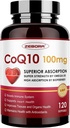 CoQ10-100mg-Softgels s PQQ, BioPerine & Omega-3, Coenzym Q10 dodatek pro high- Absorpce, Powerful- Antioxidant, Podpora srdce & Energy- Production