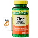 Jarní údolí Zink 50 mg, 200 Počet, Dietní dodatek Kapsle pro imunitní zdraví, Zinkový imunitní doplňky, Bundle s Lual 45 diabetů dekódováno