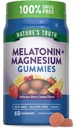 Nature 's Truth Melatonin s hořčíkem gumy 124; 60 Počet gumy 124; Berry Lemon Flavor 124; Vegan, Non- GMO & gluten zdarma dodatek