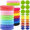 Mosquito Repelent Náramky 20 Pack, Individuálně zabalené Mosquito Repelent Bandy s 60 Pcs Mosquito Repelent Nálepky Záplaty, DEET Free Insect Bug Repelent náramky pro dospělé děti