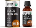 RAWYA Black Seed Oil - Cold Pressed - Black Cumin Seed - Premium Nigella Sativa - Omega 3 6 9 - Kalonji pro pleť a zdravé vlasy - Non- GMO, gluten- Free - Wellness Oil - Mild Flavor - 3.4 Fl Oz