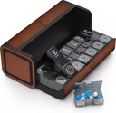 Pill Organizátor 2 krát denně, Am Pm Dvakrát denně Pill Pouzdro, Odtažitelný Velký cestovní Pill Box 7 Den, Týdenní Pill Kontejner pro vitamin Medicine dodatek Fish Oil (Brown)