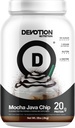 Devention Nutrition Protein Powder Blend 124; Gluten Free, Keto Friendly, No Add Sugars CLANE124; 1g MCT CLANE124; 20g Whey & Micellar Protein CLANE124; 2lb Tub (Mocha Java Chip)