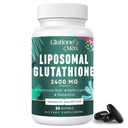 8- in-1 Lipozomální glutathion 2400 MG, vysoce absorpční antioxidační vzorec - s kyselinou hyaluronovou, kyselinou alfa- lipoovou, resveratrolem - kůže, jaterní detox a imunitní systém, 60 Softgels