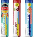 T & D Německý Mineral Plus Balíček 60 Servings - Vegan, Nulový cukr - Drink Effervescent Tablety - Železo, vápník, hořčík Pharma - Vyrobeno v Německu