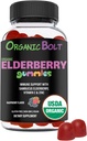 USDA Organic Elderberry Gummies - High Potency 150mg Organic Elderberry Gummies pro dospělé a děti s vitamínem C & Zinek - Imunitní podpora Gummies - Vegan, Želatina & gluten Free - 60 Počet
