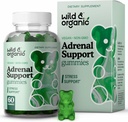 Divoká a organická nadledvinka Supplementary - Čistá nadledvinka Supplementary pro ženy a muže s Ashwagandha Root & Rhoddiola Rosea - 60 Pectin- based Chews