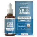 Organic L Methylfolát 7, 5 mg Plus methyl B12 kofaktor - metabolicky aktivní 5-MTHF forma, Superior forma folátu - Organic Berry Flavor, kapalná sublingvální forma - mood, Cognition, Methylace (1oz)