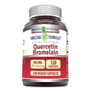Amazing Nutrition Quercetin 800 Mg s Bromelain 165 Mg Veggie Kapsle Dodatek 124; Non- GMO 124; Gluten zdarma 124; Vyrobeno v USA 124; Vhodné pro vegetariány (240 Počet)