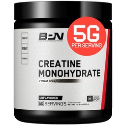BARE VÝKONNOST VÝPOČET, BPN Čisté Creatin Monohydrát Prášek od smetany, 5g Creatin per Serving, Podporuje růst svalů, Neochucený Creatin prášek, 60 Služeb