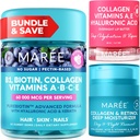 MAREE Bundle - Vitamin B1 Thiaminové gumy, Maska na rty, Obličejový Moisturizer - A, E, D, C Vitamíny - Kolagen & Hyaluronická kyselina, Retinol - Komplex pro pleť, hřebíky, vlasy - Maska pro suché rty - Anti- Aging Cream