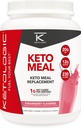 KetoLogic Keto náhrada jídla Protřepat prášek pro optimální výsledky + MCT Olej + Grass- Fed Whey - Perfektně kvalifikovaný Macros pro Ketosis - 20 Služeb - Jahody