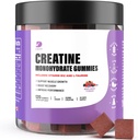 Kreatinové gumy - Kreatinové monohydrát pro muže a ženy - 5g kreatinské monohydrát na porci - Zvýšení koncentrace, síla, vytrvalost - Build Muscle, Sugar Free, Vegan, Non- GMO 120 Ct
