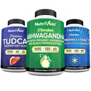 Nutriveral Premium TUDCA, Berberine doplňky, a Ashwagandha doplňky Bundle: High- Absorpce Berberine Complex, Ashwagandha Root Extract, & TUDCA pro Detox, Vitality & Well- Being
