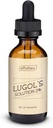 Lugolovo řešení 2% 2oz skleněná láhev s kapátkem. Obsahuje jodid draselný a jod, 60 ml