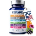 Immuneti - Pokročilá imunitní obrana, 6- in-1 Výkonná směs vitaminu C, vitaminu D3, zinku, bezinky, česnek Bulb, Echinacea - Podporuje celkové zdraví, poskytuje vitální živiny a antioxidanty