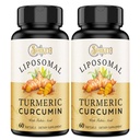 Lipozomální kurkumin dodatek - 2000mg, 95% Curcuminoid Extract with Piperine - 60 Softgels (2 láhve)