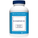 Vitamin Shoppe B-Complex 125 - Podporuje výrobu energie, nervovou funkci a metabolismus živin - Výborný zdroj B1, B2, B6, B12, Niacin, kyselina listová a biotin (300 tablet)
