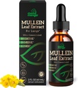 Mullein Leaf Extract for Lungs - Mullein Drops for Respiral Health Support Lung Detox Cleanse - Vegan Sugar- Free Gluten Free - Liquid Supplement for Men Women 2fl. oz (60ml) (1 balení)