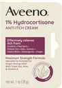 Aveeno Maximální síla 1% Hydrokortizon Anti- Itch Cream, Triple Oat, Aloe & Vitamin E pro Itch Relief from Eczema, Psoriasis, Hmyzí bites, Poison Ivy, Oak & Sumac & Detergents, 1 oz