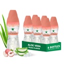 Aloe vera šťáva (Peach ochucené) s větší chucky čisté aloe buničiny (6 balení) Rostlinné šťávy skvělé pro hydrataci a obsahuje velké aloe buničiny. Je to zdravé pro dospělé a děti.