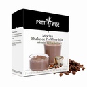 ProtiWise High Protein Shake & Pudding Mix 124; 15g Protein, Nízký tuk, Nízké kalorie, Nízký cukr 124; Gluten Free KETO Diet CLAN124; Strava náhrada za Hunger Control 124; Mocha Flavor CLAN124; 5 / Box