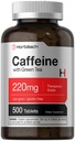 Horbäach Kofein pilulky 220mg se zeleným čajem cf124; 500 Tablety cf124; Vegetariánské, Non- GMO & gluten zdarma
