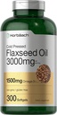 Horbäach Flaxseed Oil Softgel Kapsle 3000mg PHARMAD 124; 300 GARMAD 124; High potency PHARMAN 124; s Omega 3 6 9 GARMAN 124; Non- GMO, Gluten Free Gluten 124; Cold Pressed Flax Seed