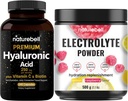 NatureBell Hyaluronic Acid Kapsle s Biotin + Vitamin C & Electrolyte Hydration Powder Bundle Pack 124; Kompletní komplexy péče o krásu 124; Pravé kokosové vody Electrolyty