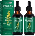 2 Pack Mullein Drops for Lungs, Natural Mullein Bylinné doplňky, Mullein Leaf Extract for Lung Cleanse and Respirační podpora, 2.02 fl oz