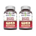 Amazing Applicas Quercetin 800mg s Bromelain 165mg, 120 Veggie Kapsle Dodatek (Balení po 2) - Non- GMO - Gluten zdarma - Podporuje celkové zdraví a zdraví