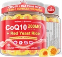 CoQ10 Gummie pro dospělé - Sugar Free CoQ10 100mg / 200mg w / Magnesium, Ashwagandha, Methyl Vitamíny B9, B12, B6, Black Pepper, High Absorption CoQ10 Supplement - Energie, Antioxidant, Relax & Bone, 2Pack