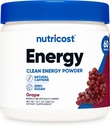 Nutricost Energy Drink Powder (Grape) (60 Servings) - Předcvičení dodatek s přírodními příchutí - Non- GMO, gluten- zdarma