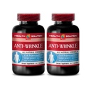 Anti vrásky kapsle na obličej - ANTI-WRINKLE COMPLEX - Kožní minerály, Antiaging doplněk, Vitamin E kolagen, sérum proti vráskám, alfa kyselina lipoová, antivráskové pilulky pro ženy, 2 Bot 120 Caps