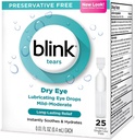 Blink Slzy Mazání očí Kapky Mírně středně suché oko .01 Fl Oz 25 Počet