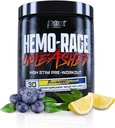 Nutrex Výzkum Hemo- Rage Extrémní High Stim Pre Workout Powder 124; Šílená Lasting Energy, Focus, Endurance & Pump Booster Předcvičení Dodatek 124; Blueberry Lemonade 30 Služeb