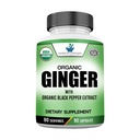 American Standard doplňky Organic Ginger Extract s Organic Black Pepper Extract, Vegan, Gluten Free, Non- GMO, 90 Kapsle, 90 Služeb