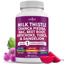 NEW AGE Mléko Thistle NAC Chanca Piedra Beet Root Artichod Dandelion Root Astragalus - Plus TUDCA & Ginger - 60 Počet